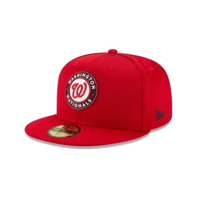 Red Washington Nationals Hat - New Era MLB Clubhouse Collection 59FIFTY Fitted Caps USA2918053